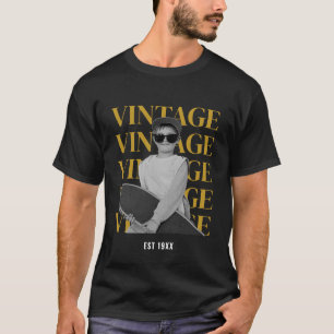 Vintage Photo Personalised Text Retro Custom T-Shirt