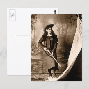 Vintage Photo Portrait, Miss Annie Oakley and Gun Postcard