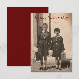 Vintage photo Sisters Day card
