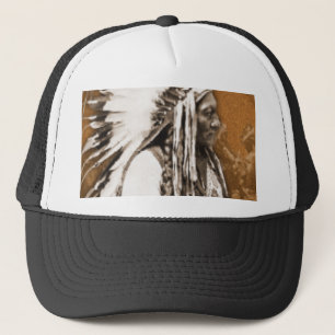 Vintage Photo Sitting Bull Cap