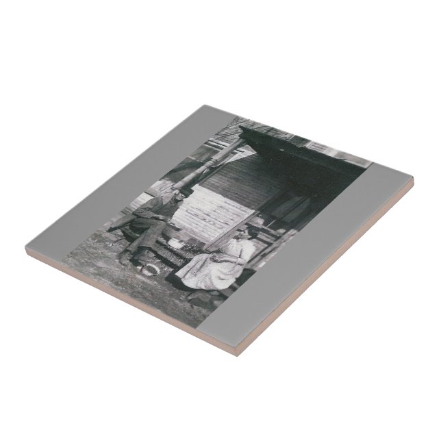 vintage photo trivet tile (Side)