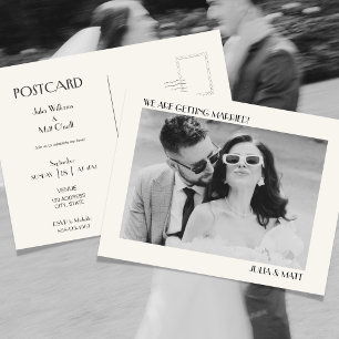 Vintage Photo Wedding Invite Postcard