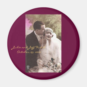 vintage photo wedding magnet