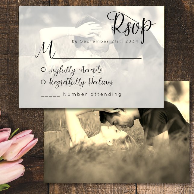 Vintage Photo Wedding RSVP Card (Creator Uploaded)