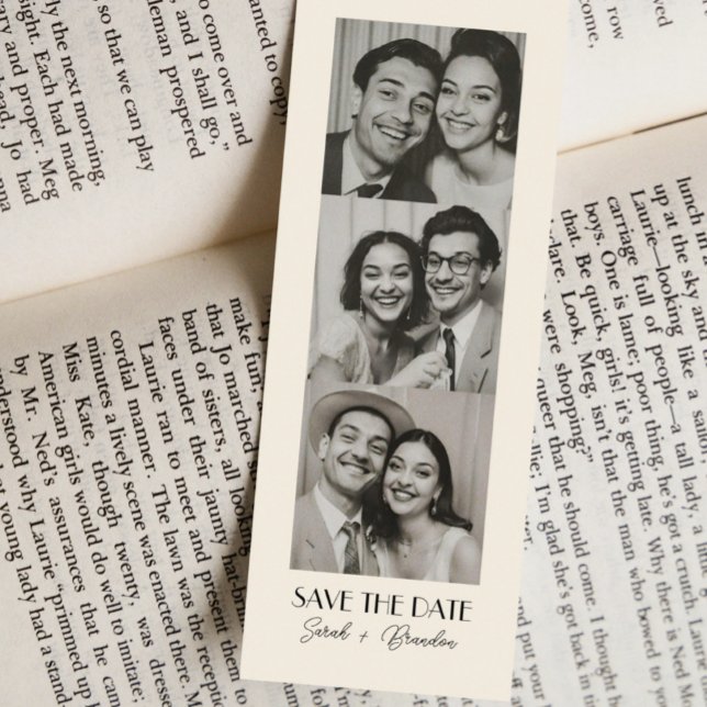 Vintage Photobooth Bookmark Qrcode Save the Date Calling Card (Creator Uploaded)