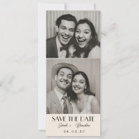 Vintage Photobooth Typography Qrcode Save the Date