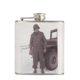 Vintage Photograph WWII Soldier Flask