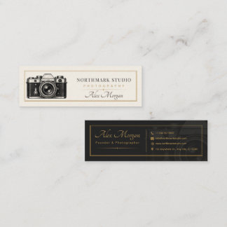 Vintage Photographer | Luxury Gold Camera Mini Business Card