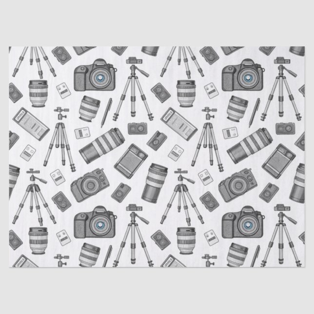 Vintage Photography Equipment Pattern Tissue Paper (Front)