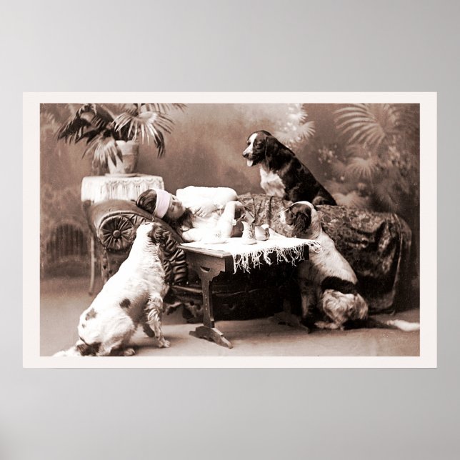 Vintage Photography Hangover with Dogs Poster (Front)