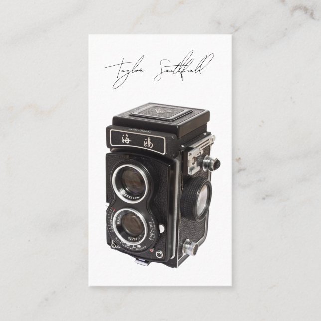 Vintage Photography Signature Camera Business Card (Front)