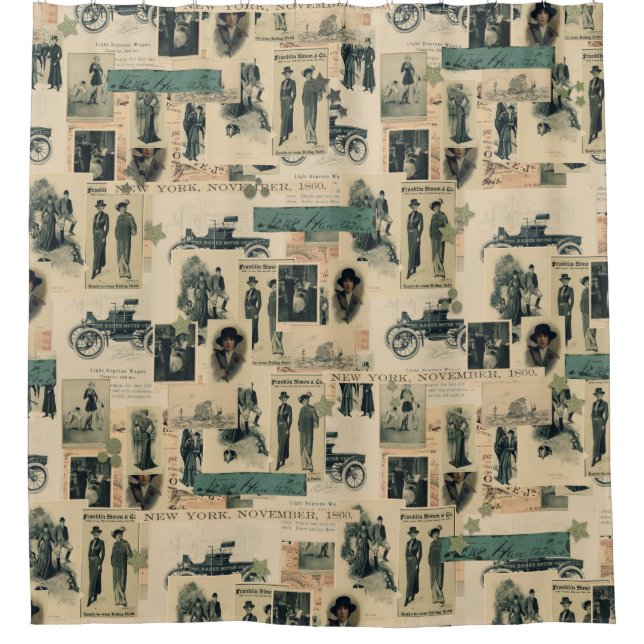 Vintage Photos 19th Century Collage Shower Curtain (Front)