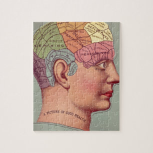Vintage Phrenology Head Jigsaw Puzzle