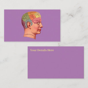 Vintage Phrenology Head Mind Brain Map Business Card