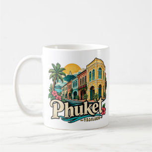 Vintage Phuket Thailand Travel Art Landmark Coffee Mug