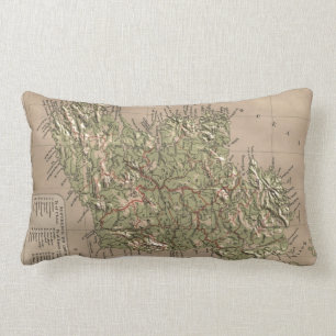 Vintage Physical Map of Ireland (1880) Lumbar Cushion