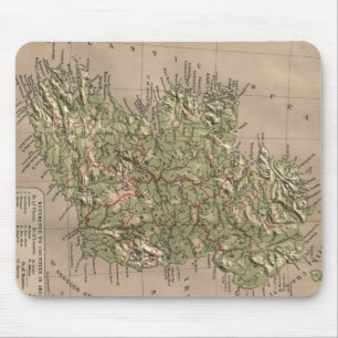 Vintage Physical Map of Ireland (1880) Mouse Pad