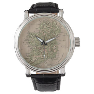 Vintage Physical Map of Ireland (1880) Watch