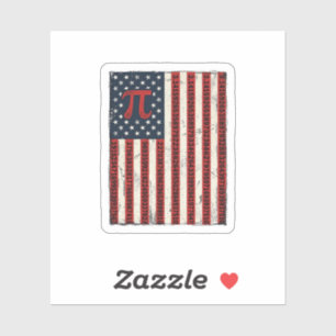Vintage Pi American Flag Math Teacher Shirt Design