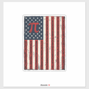 Vintage Pi American Flag Math Teacher Shirt Design
