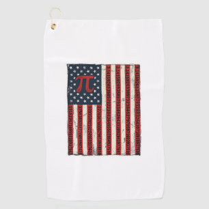 Vintage Pi American Flag Math Teacher Shirt Design Golf Towel