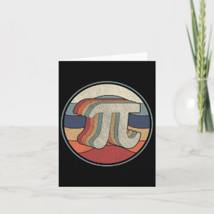 Vintage Pi Day Math 70s 80s Reto Pi Symbol Teacher Card