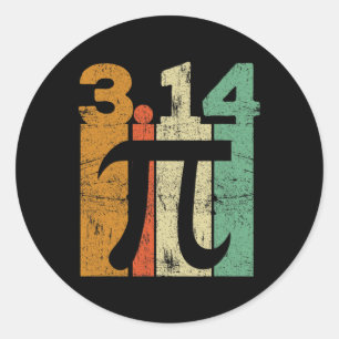 Vintage Pi Day Math Teacher 3.14 Retro Pi Funny Gi Classic Round Sticker