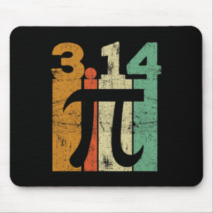 Vintage Pi Day Math Teacher 3.14 Retro Pi Funny Gi Mouse Pad