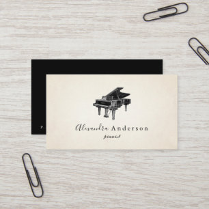 Vintage Pianist Music Teacher Business Card