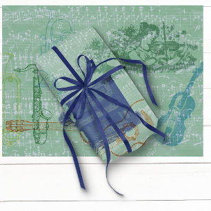 Vintage Piano and Other Musical Instruments Tissue Paper