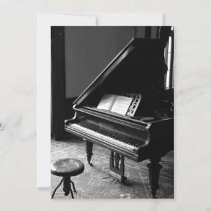 Vintage Piano black and white Card