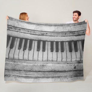 Vintage Piano Instrument Fleece Blanket