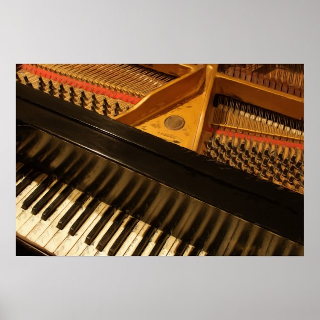 Vintage Piano Keyboard Painting Poster (Front)