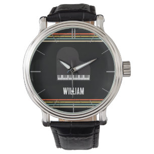 Vintage  Piano Keyboard Personalized Musician's Watch