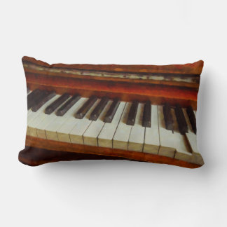 Vintage Piano Keys Lumbar Throw Pillow