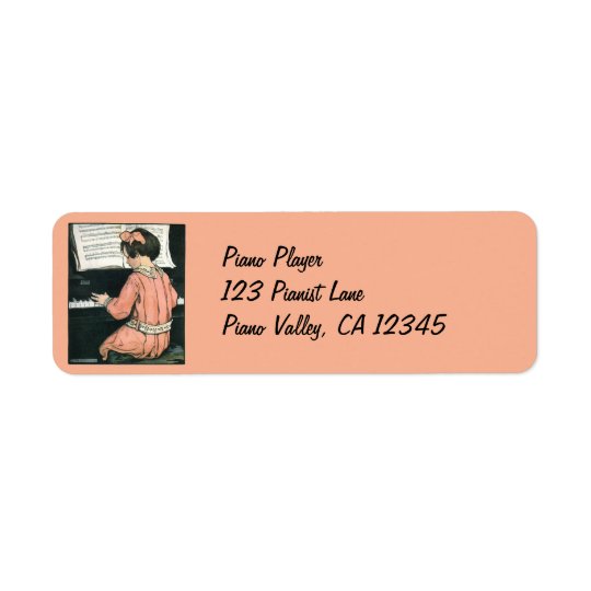 Vintage Piano Music Girl by Jessie Willcox Smith Return Address Label