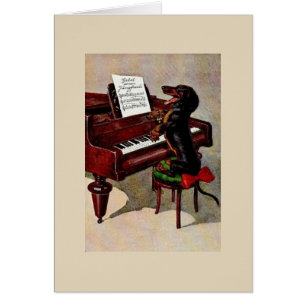 Vintage - Piano Playing Dachshund,
