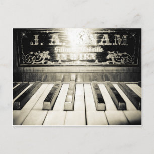 Vintage Piano Print Postcard