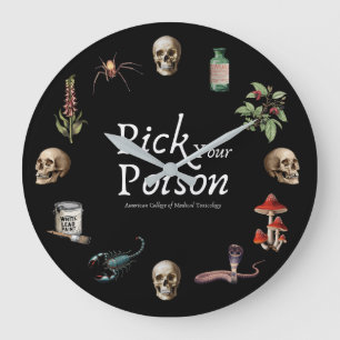 Vintage Pick Your Poison Clock Black