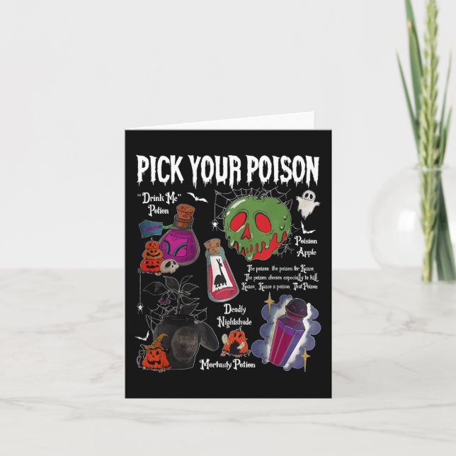 Vintage Pick Your Poison Halloween Party Spooky  Card (Front)