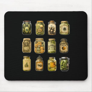 Vintage Pickle Jar Halloween Canned Pickle Spooky  Mouse Pad