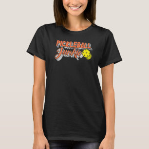 Vintage Pickleball Junkie  Pickleball Saying Ball  T-Shirt