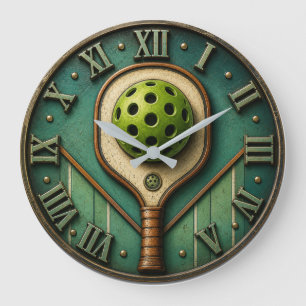 Vintage Pickleball Paddle Large Clock