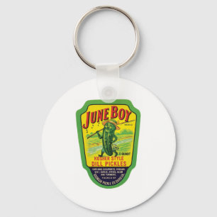Vintage Pickles Food Product Label Key Ring
