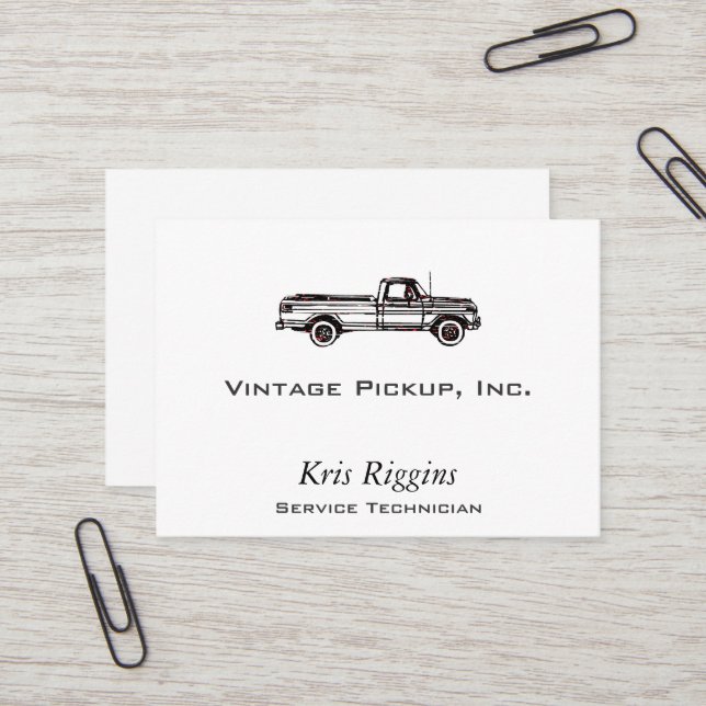 Vintage Pickup Business Card (Front/Back In Situ)