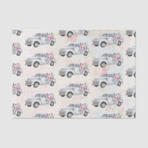 Vintage Pickup Truck Rustic Watercolor Tissue Paper