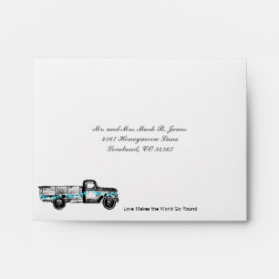 Vintage Pickup Truck Wedding RSVP Envelopes
