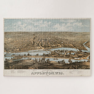 Vintage Pictorial Map of Appleton WI (1874) Jigsaw Puzzle