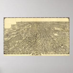 Vintage Pictorial Map of Atlanta Georgia (1919) Poster