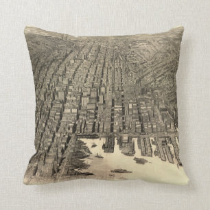 Vintage Pictorial Map of Baltimore (1912) Cushion